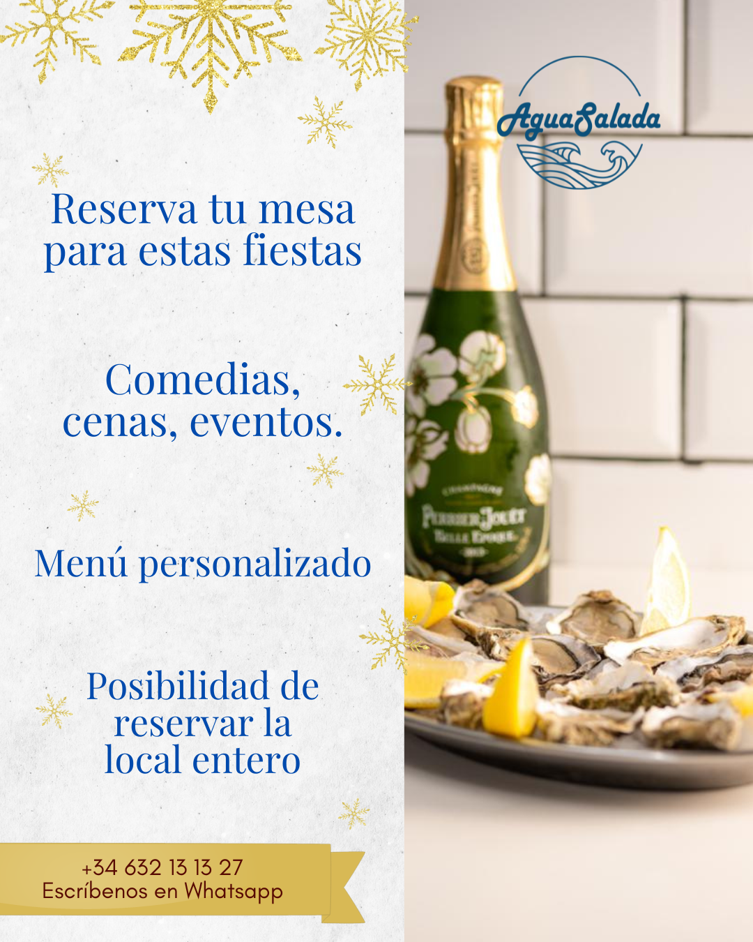 Reserva tu mesa para estas fiestas Comedias, cenas, eventos